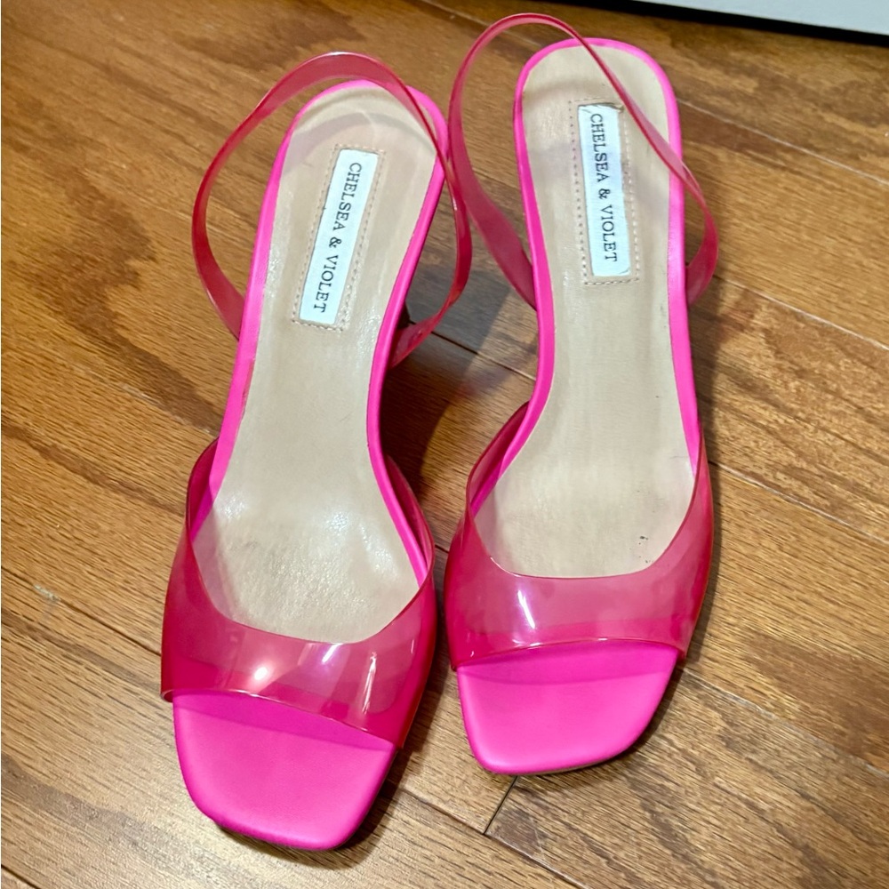 Chelsea & Violet Hot Pink Heeled Slingbacks